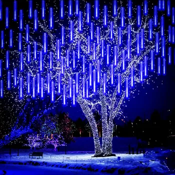 8 Skúmaviek meteorický dážď LED Reťazec Svetlá Veniec, Vianočné Dekorácie pre Domov Pletie Vonkajšie Ulici Víla Svetlo Nový Rok Dekor