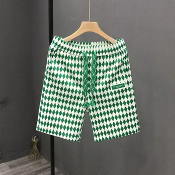 Kórejský Lete pánske Šortky Módy Zelené Tepláky Harajuku High Street Oblečenie pre Mužov Bežné Telocvični Šortky Doma Krátke nohavice