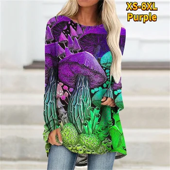 Univerzálny Vzor Digital 3D Tlač Ženy Tričko Elegantný Dizajn Bežné Jar Jeseň Dlhý Rukáv O-krku Ženy Oblečenie Všetko