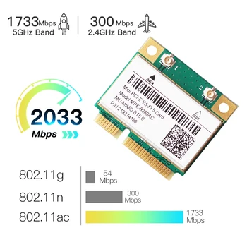 2030Mbps Dual Band 2.4 G 5 ghz Mini-PCIE Karta 9260AC 9260HMW BT 5.0 MU-MIMO Wlan Karty WiFi 802.11 ac Notebook Deskktop Windows10/11