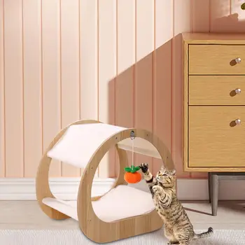 Cat Scratch Post Odpočíva Hrá s Loptou, Platforma Lezenie Hniezdo pre Mačiatka Králik Krytý Mačky Kitty Malé Stredné Mačky
