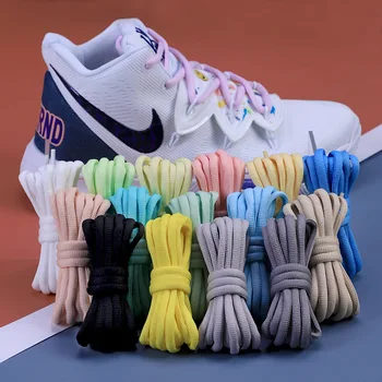 Farebné basketbal šnúrky,semi-kruhové,eliptické,farebné čierne a biele športové topánky, členkové topánky, polyester obuvi laná