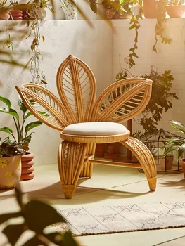 Nordic ratan stoličky, Indonézsky prírodné tkaniny ratan stoličky, tvorivé ratanový nábytok, kvetinové stoličky pre domácnosti v rodine
