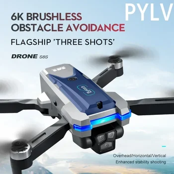 PYLV Nové S8S Max Drone Profesionálne Letecké Fotografovanie Lietadiel Tri-Fotoaparát Prekážkou Vyhýbanie sa Skladacia Quadcopter Hračka Darček