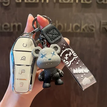 4 Tlačidlá Soft TPU Auto Diaľkové Tlačidlo puzdro Pre BYD Atto 3 Han EV Dolphin Pieseň Qin Tang DM 2018-2022 Auto Keychain Príslušenstvo
