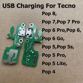 Nové Pre Tecno Pop 8 7 6 5 4 5s Pro Ísť Lite cez USB Port Konektor Doku Rada Flex Kábel Opravy Dielov