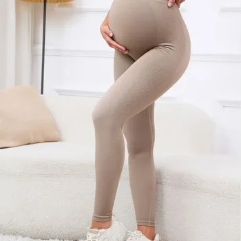 Elastické Vysoký Pás Materskej Legíny Chudá pre Tehotné Ženy, Brušný Podporu Popôrodná Leggins Orgán Obrážačka Fitness Nohavice