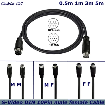 S-video Mini DIN10Pin Muž žena Dokovacej Predlžovací Video Kábel Pre Televíziu, Monitor, Projektor, Audio a Video