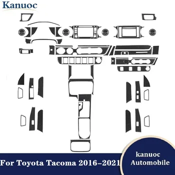 Carbon Fiber Čierne Samolepky Interiéru Vozidla Dekoratívne Doplnky Pre Toyota Tacoma 2016 2017 2018 2019 2020 2021 Double Cab