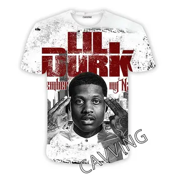 CAVVING 3D Vytlačené Rapper Lil Durk Bežné T-shirts Hip Hop Tee Košele Harajuku Štýly Topy Oblečenie pre Mužov/ženy