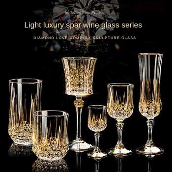 Francúzsky dovezené luxusné CDA whisky sklo gold crystal červené víno pohár high-end vína pohár darček box set