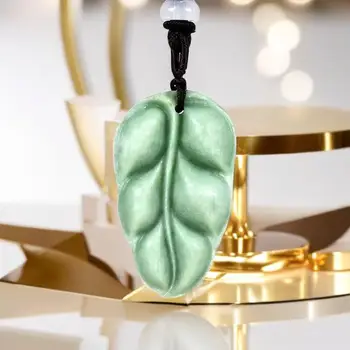 Prírodné Jade Leaf Prívesok Príslušenstvo Kúzlo Muž Darček Náhrdelník Vintage Dizajnér Čínsky Amulet Kamene, Talizmany Šperky