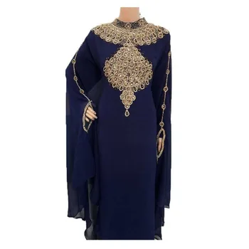 Nevy Modrá Dubaj Marocký Dlhé Šaty Šaty Sú Veľmi Efektné Dlhé Šaty Gaštan Módny Trend