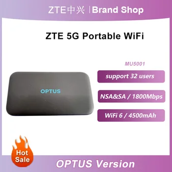 OPTUS Vonkajšie ZTE MU5001 Router 4G 5G CPE s Power Bank 4500mAh Rýchle Nabitie NSA SA WiFi6 Max 32 Užívateľov 1800Mbps 5G WiFi Router
