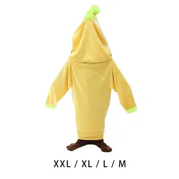Banán Deka Nositeľné Hoodie Sleepwear Nightgown Oblečenie Oslava Plyšové Ovocie Spací Vak Deka S Kapucňou, Creative
