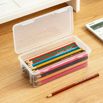 Transparentné Ceruzka Box Vodotesný, Prachotesný Pero, Ceruzka Prípad Plastové S Buckled Ploche Úložný Box Školské Potreby