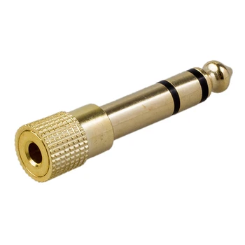 3X Kvalitné Slúchadlá Adaptér Stereo Goldplug 1/4 cm (6.3 Mm) Mužov a 1/8 cm (3,5 Mm) Žena