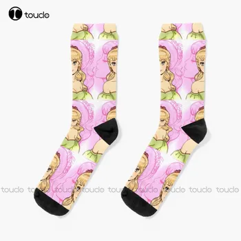 Anime Princezná Ponožky Mužov Športové Ponožky Ulici Skateboard Ponožky 360° Digitálna Tlač Dizajn Radi Roztomilé Ponožky Tvorivé Zábavné Ponožky
