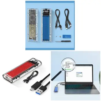 Mini NVME M. 2-Typ-c SSD Prípade Transparentné Externý USB 3.1 Prípade Podpory UASP