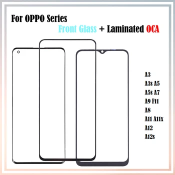 10Pcs Pre Oppo F11 A7 A8 A9 A11 A11x A12s A3s A5s LCD Predné Dotykové Obrazovky Vonkajšie Objektív Sklenený Panel S OCA Lepidlo Laminované