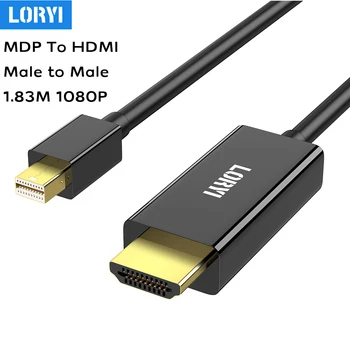 LORYI Mini DisplayPort Kábel HDMI 1080P 60Hz 1.83 M Samec Samec Thunderbolt 2 Kompatibilný Pre MacBook Air, iMac Pro Povrch