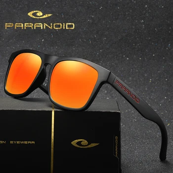 PARANOID Vintage Polarizované slnečné Okuliare pánske Slnečné Okuliare Pre Mužov Jazdy Čierny Štvorec Oculos Muž 10 Farieb Modelu 8816