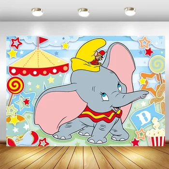 Disney Dumbo Fotografie Pozadie Karneval Cirkus Novonarodené Deti Slon Narodeninovej Party Banner Vlastnú Fotografiu Na Pozadí Banner