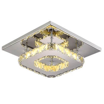 LED Námestie Strop Krištáľové Lampy Chodbe Svetlo Moderný Minimalistický Chodbu, Verandu Svetlo z Nehrdzavejúcej Ocele Stropné Svietidlá