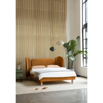 Nordic moderný minimalistický spálňa veľké lôžko izba textílie posteľ manželská posteľ