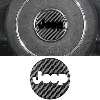 Carbon Fiber Kryt Pre Jeep Wrangler JK 2007-2017 interiér Volant Znak Dekorácie Krúžok Dekorácie, Nálepky Príslušenstvo