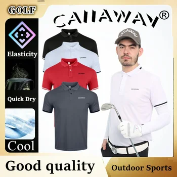 Autentické CAIIAWAV Golf Krátky Rukáv pánske Top T-GOLFOVÉ tričko Krátky Rukáv pánske POLO Tričko Priedušný a Rýchlo schnúci