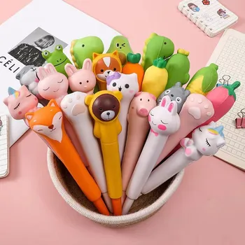 Kreatívne roztomilý kreslený dekompresný gélové pero na základnej škole študenti špeciálne privretiu pero deti odbúranie stresu darček