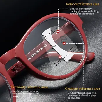 1Pc Skladacia Multifunkčné Okuliare na Čítanie Muži Ženy Multifokálne Presbyopia Športové Okuliare Proti Modré Svetlo Bifocal Okuliare