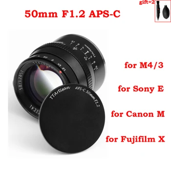 TTArtisan 50mm F1.2 APS-C Kamery Objektív, Manuálne Zaostrenie pre Canon MF RF M EF-EOS M-M Sony E Fujifilm Fuji X M43 M4/3 Leica L Mount