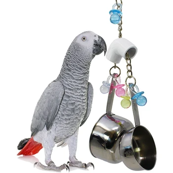 1PCS Vták Papagáj Hračka z Nehrdzavejúcej Ocele Skus Hračka Dva-pot String Pet Produktov