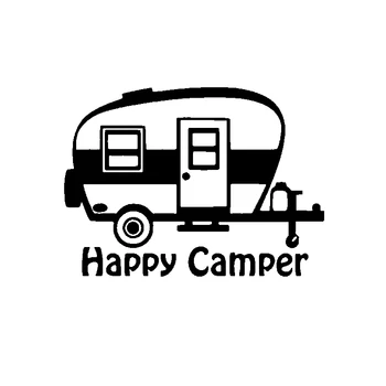 15 cm Umenie Happy Camper Camping Exteriérové Výrobky Nálepky na Auto Samolepky Príslušenstvo Kryt Škrabance Dekorácie PVC Štýlový,