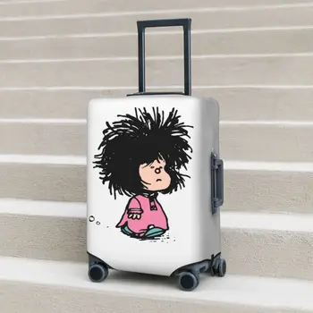 Mafalda Cartoon Kufor Kryt Rozstrapatené Nightgown Letu Výletné Cesty Elastické Batožiny Príslušenstvo Protector