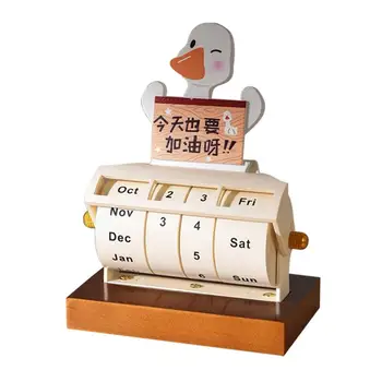 Rotačné Perpetual Calendar DIY Opakovane Tvorivé Večné Stolový Kalendár Tvorivé Drevené Perpetual Calendar Ornament Pre Domáce