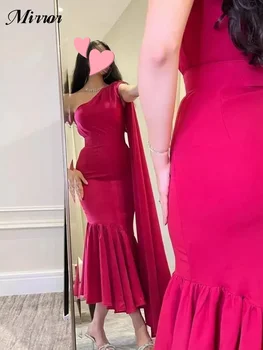 Zrkadlo Šaty Elegantné Vintage Jednoduché Sladká Červená Morská Víla Prehrabať Jedného Pleca Na Mieru Loptu Prom Šaty Večerné Party Šaty