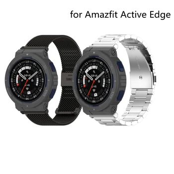 Kovové Nerezové Kapela Popruh pre Amazfit Active Edge Watchband Zápästie Elegantný Náramok pre Huami Amazfit Active Edge Accessor