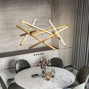Nordic LED Prívesok Svetlo Luxusné Zlato Hliník Luster Pre Obývacej Izby, Jedálne, Spálne, Hotelové Svietidlo Osvetlenie Lustre