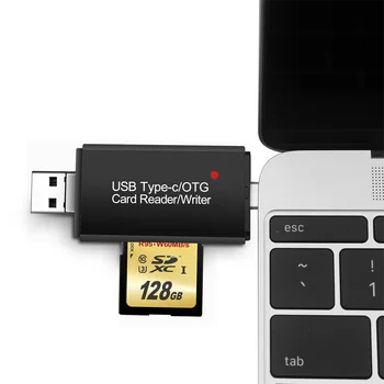 Multi-funkčné čítačka kariet 3-in-1 SD memory card type-C Prenos mobilného telefónu pomocou fotoaparátu, počítača, SD TF univerzálny