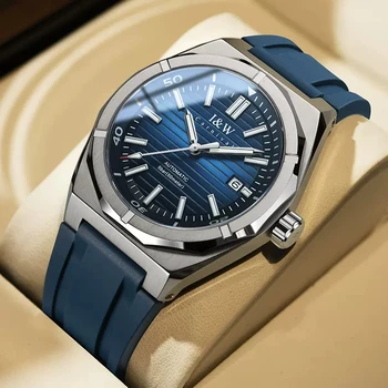 KARNEVAL Značky Luxusné Silikónové Hodinky Módne Sapphire Nepremokavé Automatické Mechanické náramkové hodinky Svetelný pre Mužov Reloj Hombre
