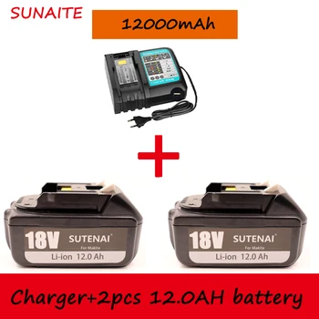 18650 nabíjateľnú batériu, Makita záložnú batériu, 18v12000mah s 4A nabíjačky, bl1840 bl1850 bl1830 bl1860b lxt400