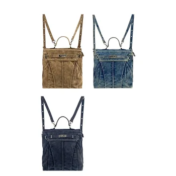 Nové Retro Denim Bežné Schoolbags Módne Batohy pre Pánske Streetwear Pohode Dochádzanie Multifunkčné Prenosné Batoh Ženy
