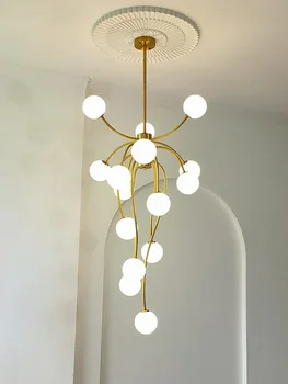Schodisko Luster Moderné, Jednoduché a Ľahké Luxusné Prázdne Lampa v Obývacej Izbe Tvorivé Osobnosti Villa Zdvojená Podlaha Luster