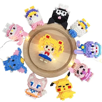 Disney 108 štýl Steh LinaBell Hello Kitty Stavebné Bloky Kreslených Princezná Figrues Tehly Detí Montáž Hračky Model Darček