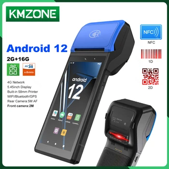 Nové 4G Wifi Ručné Pos PDA, Tlačiarne, Android 12 Dotykový Displej snímač Čiarových kódov POS Terminál s Doručenia Tlačiareň štítkov NFC Čitateľa