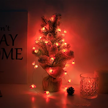 2M Santa Claus Garland Snehuliak Elk Snowflake LED Reťazec Svetlo Ozdoby, Vianočné Dekorácie pre Domov Navidad Darček Noel Nový Rok