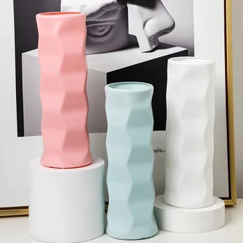 Plastové Váza Tvorivé Nordic Vlna Vlna Váza Módne Jednoduché Anti Patria Imitácie Porcelánová Váza, Domáce Dekorácie, Kvetináče